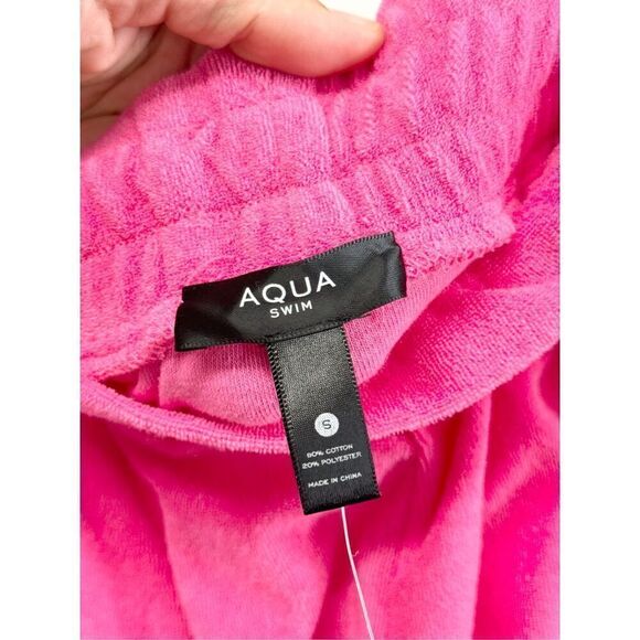 Aqua Swim Shorts Elastic Waistband Terrycloth Barbie Pink Size Small NEW - Picture 5 of 6